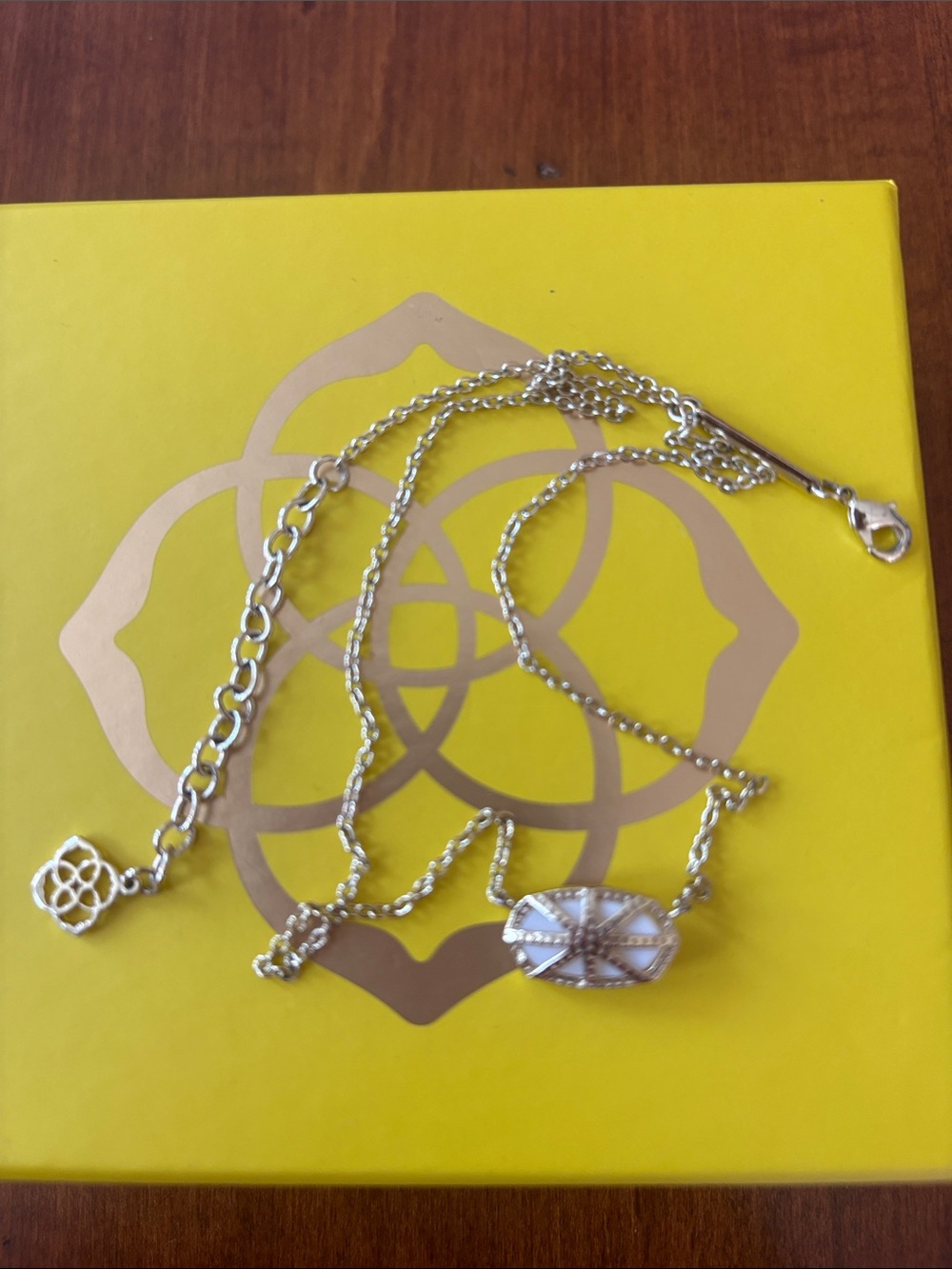 Kendra Scott Elise Gold Necklace with White Stone - Picture 2 of 2
